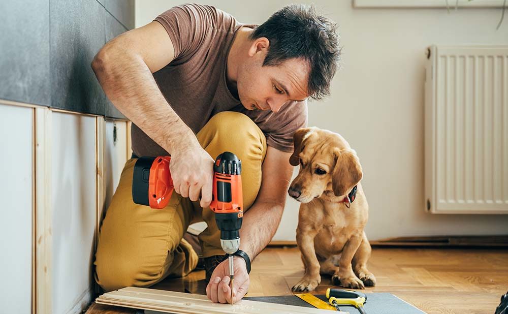 Man Working on Home Improvement Project